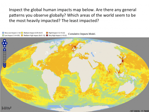 Global human impacts map